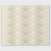 Goud en wit art-deco naadloos patroon cadeaupapier (Vlak)