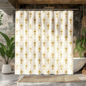 Goud en wit art-deco naadloos patroon douchegordijn