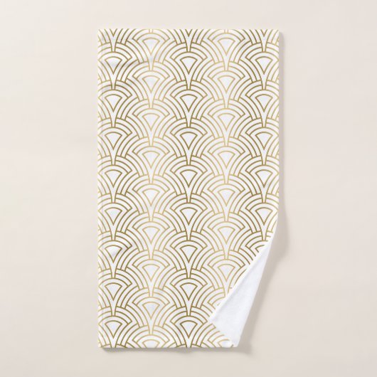 Goud en wit art Deco-patroon Bad Handdoek (Handdoek)