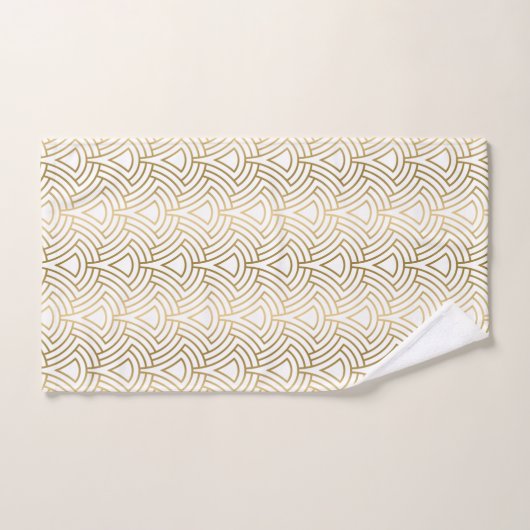 Goud en wit art Deco-patroon Bad Handdoek (Handdoek)