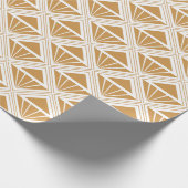 Goud en wit Art Deco patroon met rhombussen Cadeaupapier (Hoek)