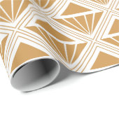 Goud en wit Art Deco patroon met rhombussen Cadeaupapier (Rol Hoek)