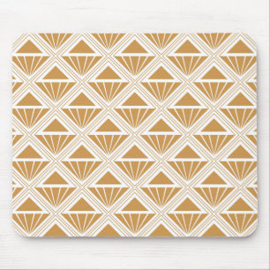 Goud en wit Art Deco patroon met rhombussen Muismat