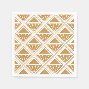 Goud en wit Art Deco patroon met rhombussen Servet