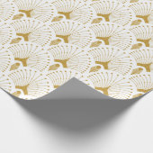 Goud en wit art-decopatroon cadeaupapier (Hoek)