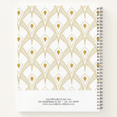 Goud en wit art-decopatroon notitieboek (Achterkant)