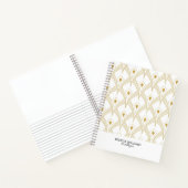 Goud en wit art-decopatroon notitieboek (Binnen)