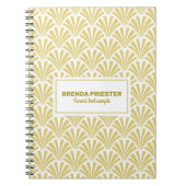 Goud en wit art-decopatroon notitieboek (Voorkant)