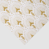 Goud en wit art-decopatroon tissuepapier (Detail)