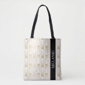 Goud en wit art-decopatroon tote bag (Voorkant)