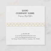 Goud en wit art-decopatroon vierkante visitekaartje (Achterkant)