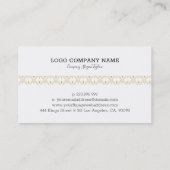 Goud en wit art-decopatroon visitekaartje (Achterkant)