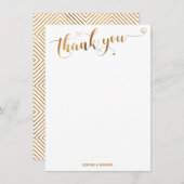 Goud en Wit Bedankt Calligrafie met Hartjes (Voorkant / Achterkant)