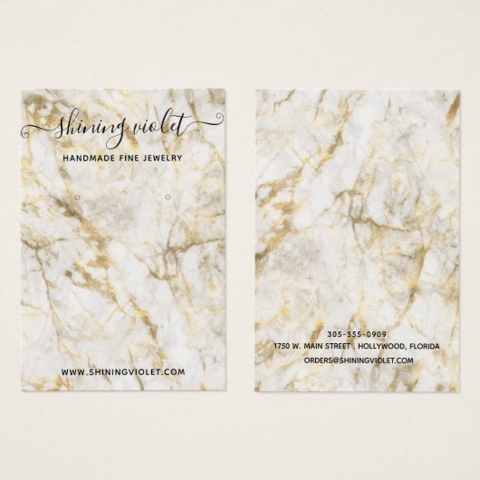 Goud en wit beeldscherm met oormerking en Ketting Visitekaartje (Voorkant /achterkant)