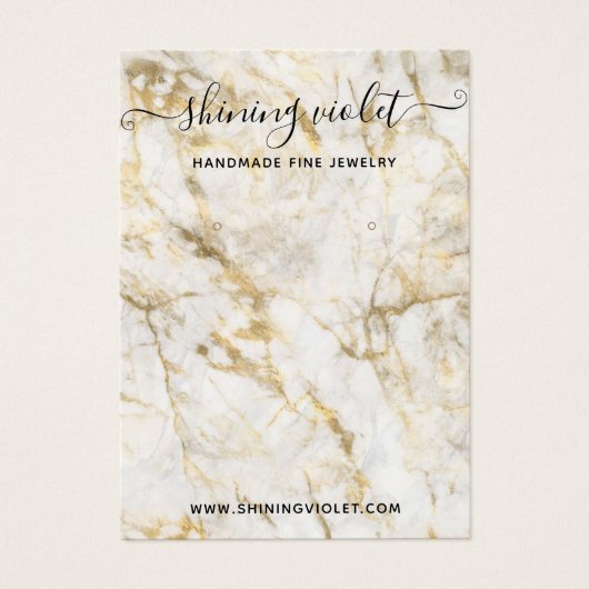 Goud en wit beeldscherm met oormerking en Ketting Visitekaartje (Voorkant)