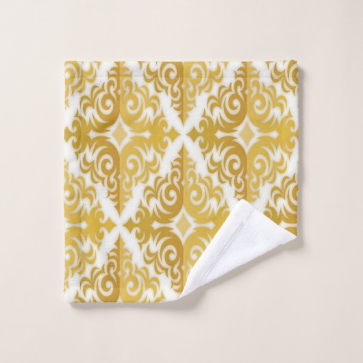 Goud en wit behangpapier bad handdoek (Wasdoekje)