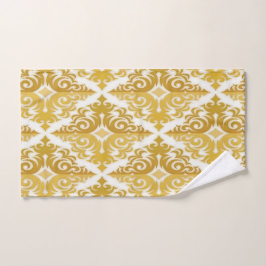 Goud en wit behangpapier bad handdoek (Handdoek)