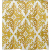 Goud en wit behangpapier douchegordijn (Voorkant)