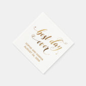 Goud en wit beste dag ooit, Hearts Script Servet (Hoek)