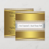 Goud en wit black tie zakelijk feest kaart (Voorkant / Achterkant)