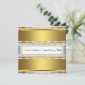 Goud en wit black tie zakelijk feest kaart (Staand voorkant)