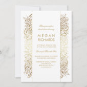 Goud en wit Bloemen Chic Vrijgezellenfeest Kaart (Voorkant)