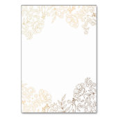 Goud en Wit Bloemen Decor Plaatskaarten Kaart (Achterkant)