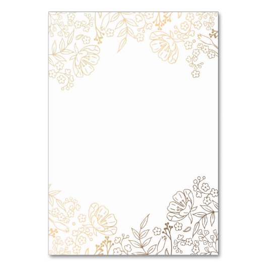 Goud en Wit Bloemen Decor Plaatskaarten Kaart (Achterkant)