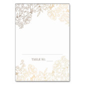 Goud en Wit Bloemen Decor Plaatskaarten Kaart (Voorkant)