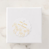 Goud en wit Bloemen Hand getrokken bruiloft Bedankjes Labels (Met doos)