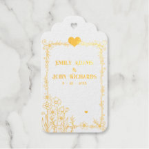 Goud en wit Bloemen Hand getrokken bruiloft