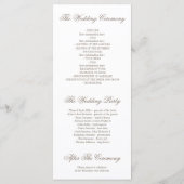 Goud en wit  Bloemen Trouwprogramma's Programmakaart (Achterkant)