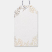 Goud en wit Bloemen Vintage bruiloft Cadeaulabel (Achterkant)
