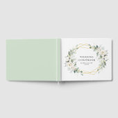 Goud en wit bloemengeometrisch bruiloft gastenboek (Volledig)