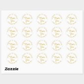 Goud en wit bruiloft dank u - Verloving Ronde Sticker (Vel)
