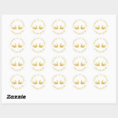 Goud en wit bruiloft Lovebirds liefde Doves Ronde Sticker (Vel)