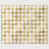 Goud En Wit Buffalo Plaid Patroon Cadeaupapier (Vlak)