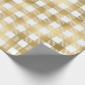 Goud en wit buffelpatroon cadeaupapier (Hoek)