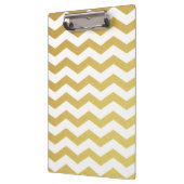 Goud en wit Chevron Monogram Klembord (Links)