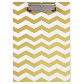 Goud en wit Chevron Monogram Klembord (Voorkant)