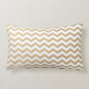 Goud en wit Chevron patroon Kussen