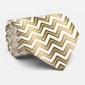 Goud en wit Chevron Zigzag Pattern Stropdas (Opgerold)