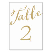 Goud en wit Chic Calligrafie Tafelnummers (Achterkant)
