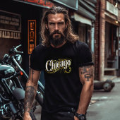 Goud en Wit Chicago Design T-shirt