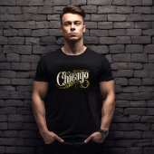 Goud en Wit Chicago Design T-shirt