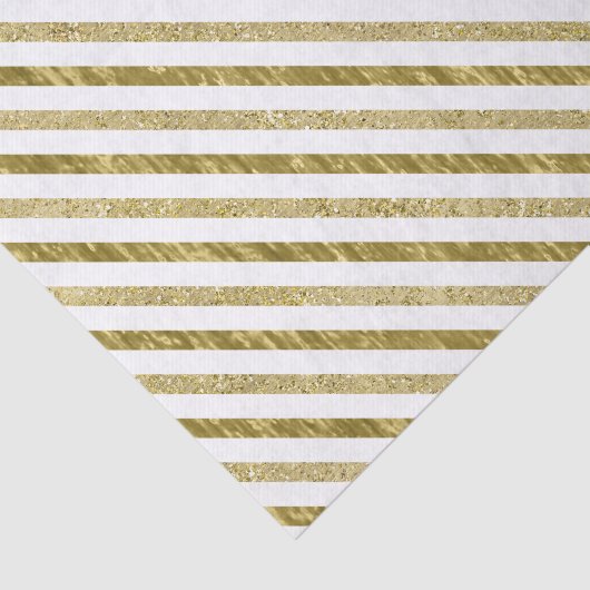 Goud en wit Chique Chevron Tissuepapier (Detail)