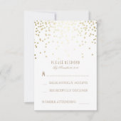 Goud en wit Confetti bruiloft RSVP Kaarten Kaartje (Voorkant)
