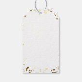 Goud en Wit Confetti Elegant Bruiloft Cadeaulabel (Achterkant)