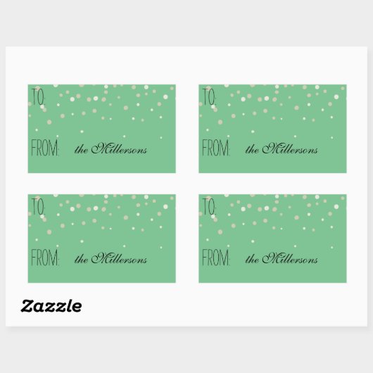 Goud en wit Confetti Gift Label (Vel)