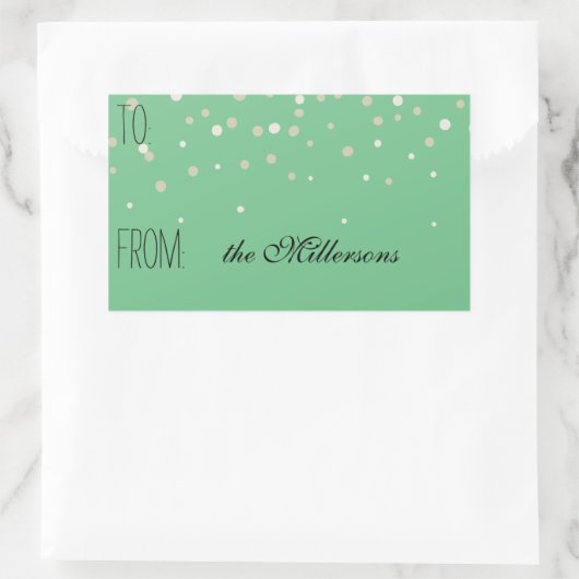 Goud en wit Confetti Gift Label (Tas)